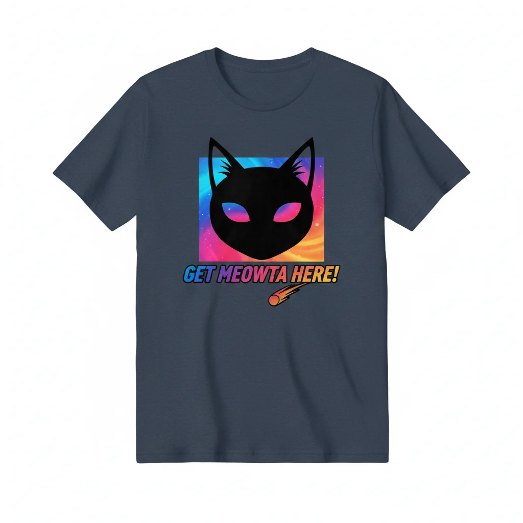 Divertida Camiseta de Gato 'Get Meowta Here' de Algodón Esencial - Diseño Único