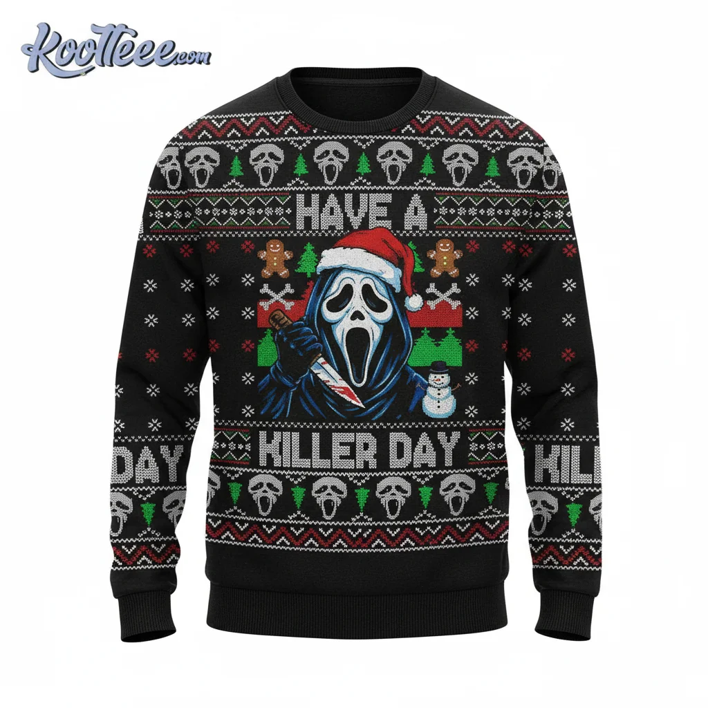 Ghostface Have A Killer Day - Premium Ugly Christmas Sweater