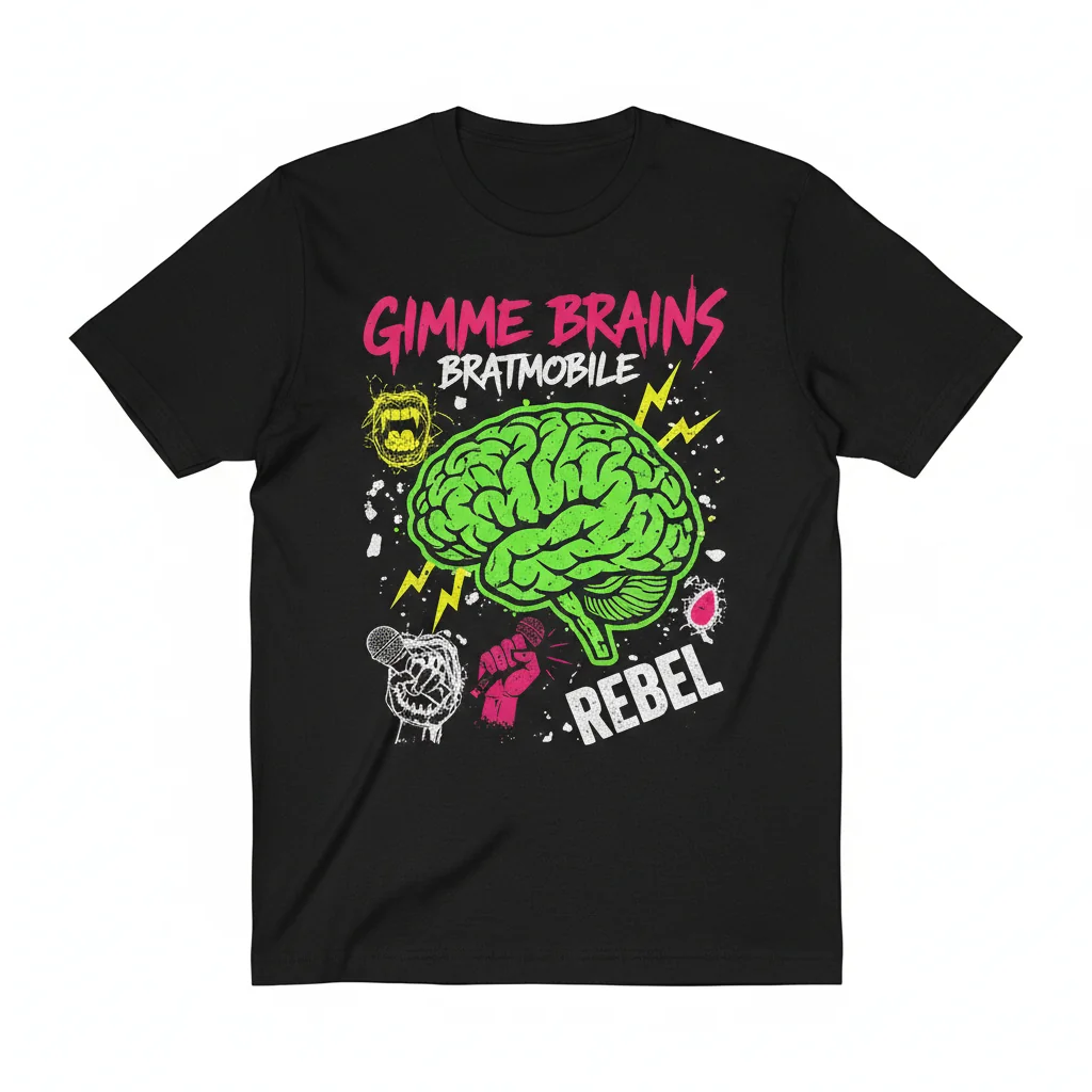 Bratmobile "Gimme Brains" Riot Grrrl Essential T-Shirt