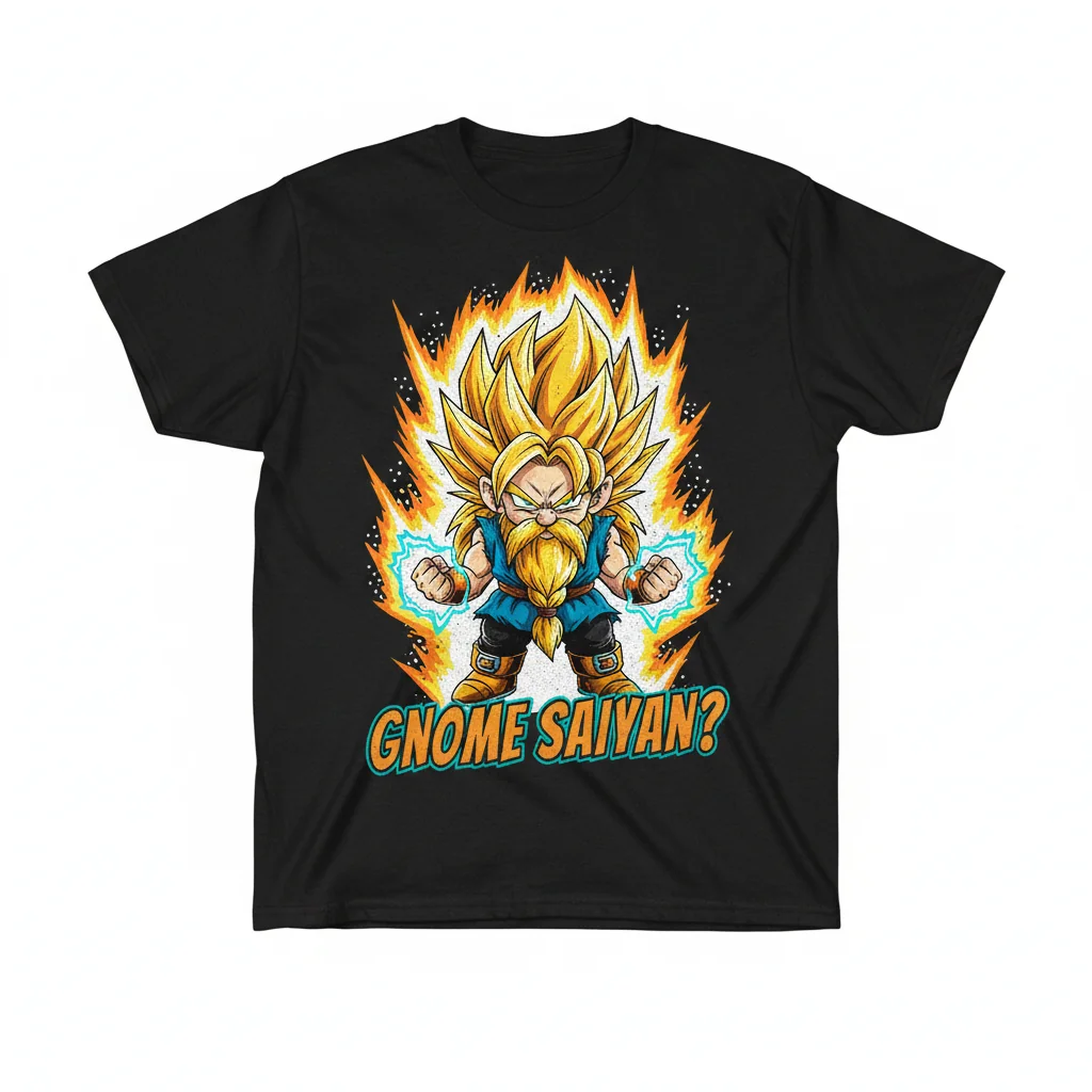 Gnome Saiyan Dragon Ball Z Fan Art T-Shirt - Essential Cotton Tee