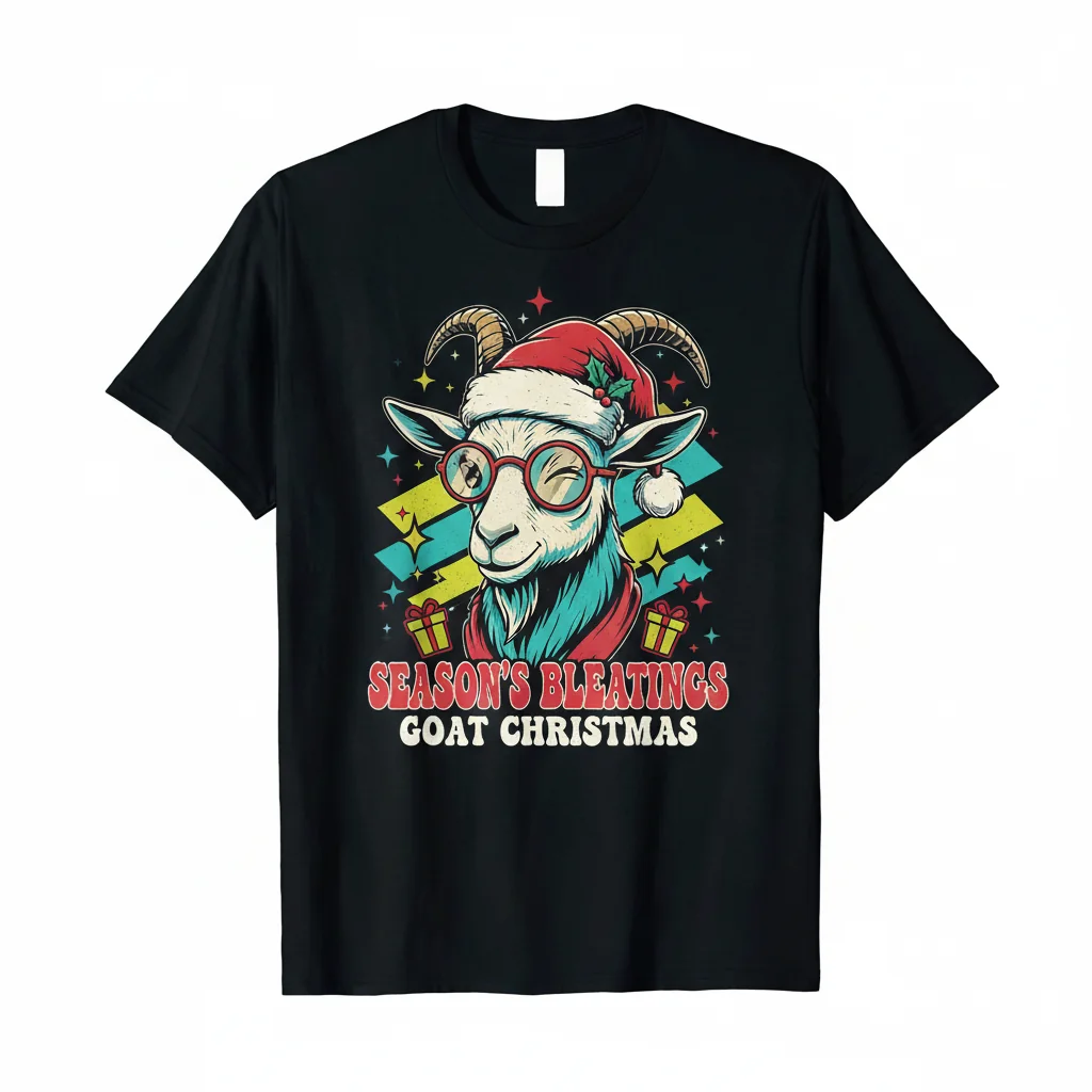 Goat Christmas T-Shirt | Durable, Vibrant, & Incredibly Comfortable Holiday Tee