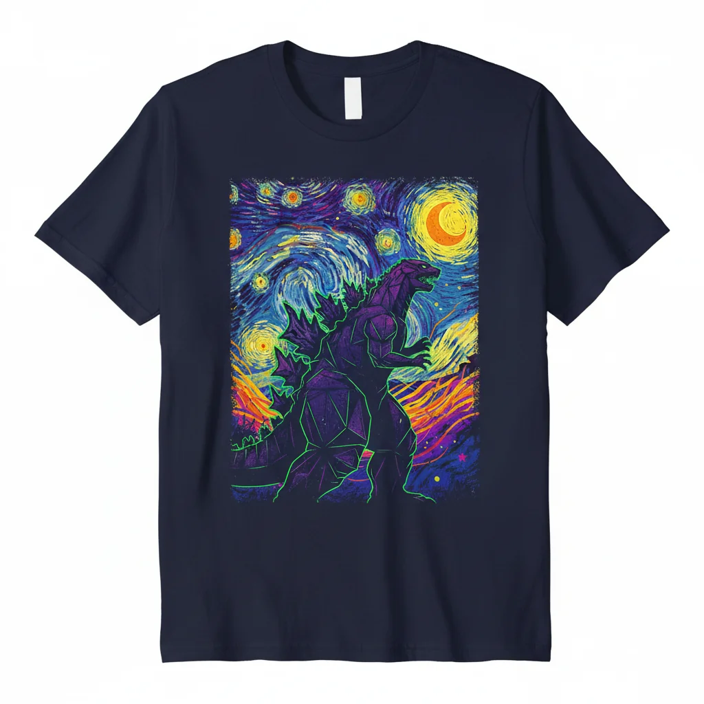 Godzilla Van Gogh Essential Tee: Iconic Art Meets Street Style