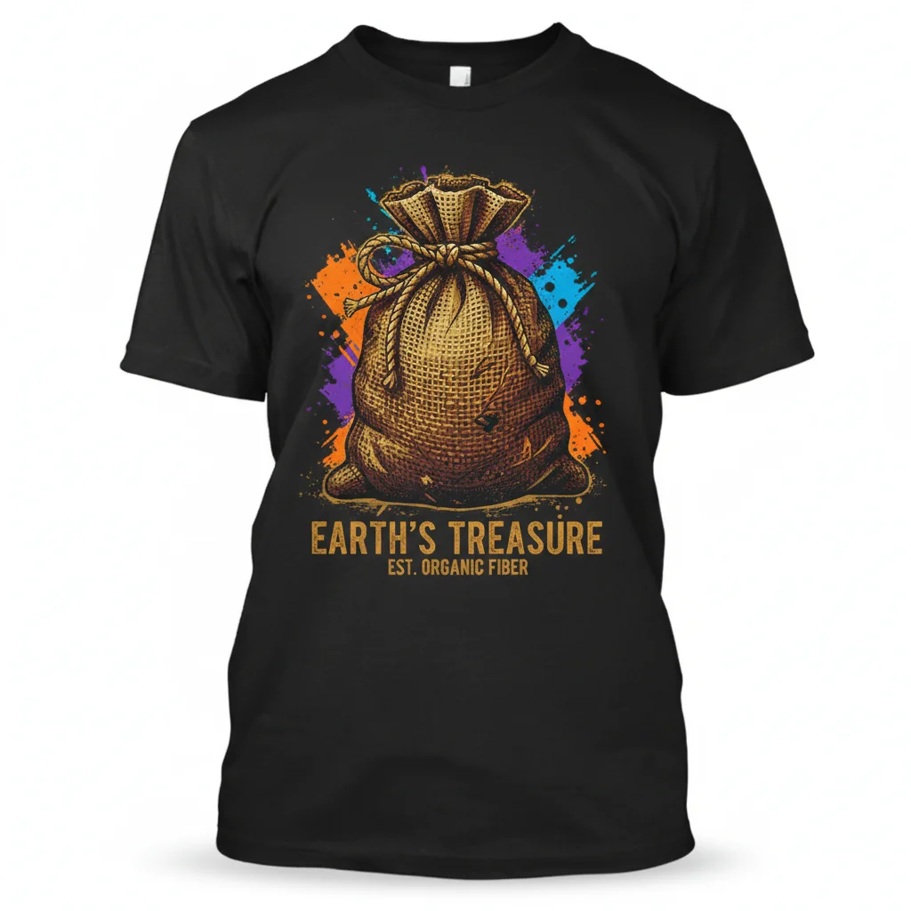 Golden Brown Jute Burlap Sack Graphic Tee