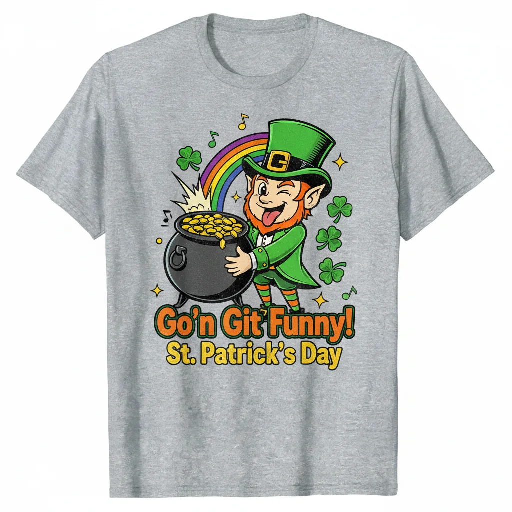 Go'n Git Funny St Patrick's Day Unisex Essential T-Shirt – Fade-Resistant & Pre-Shrunk