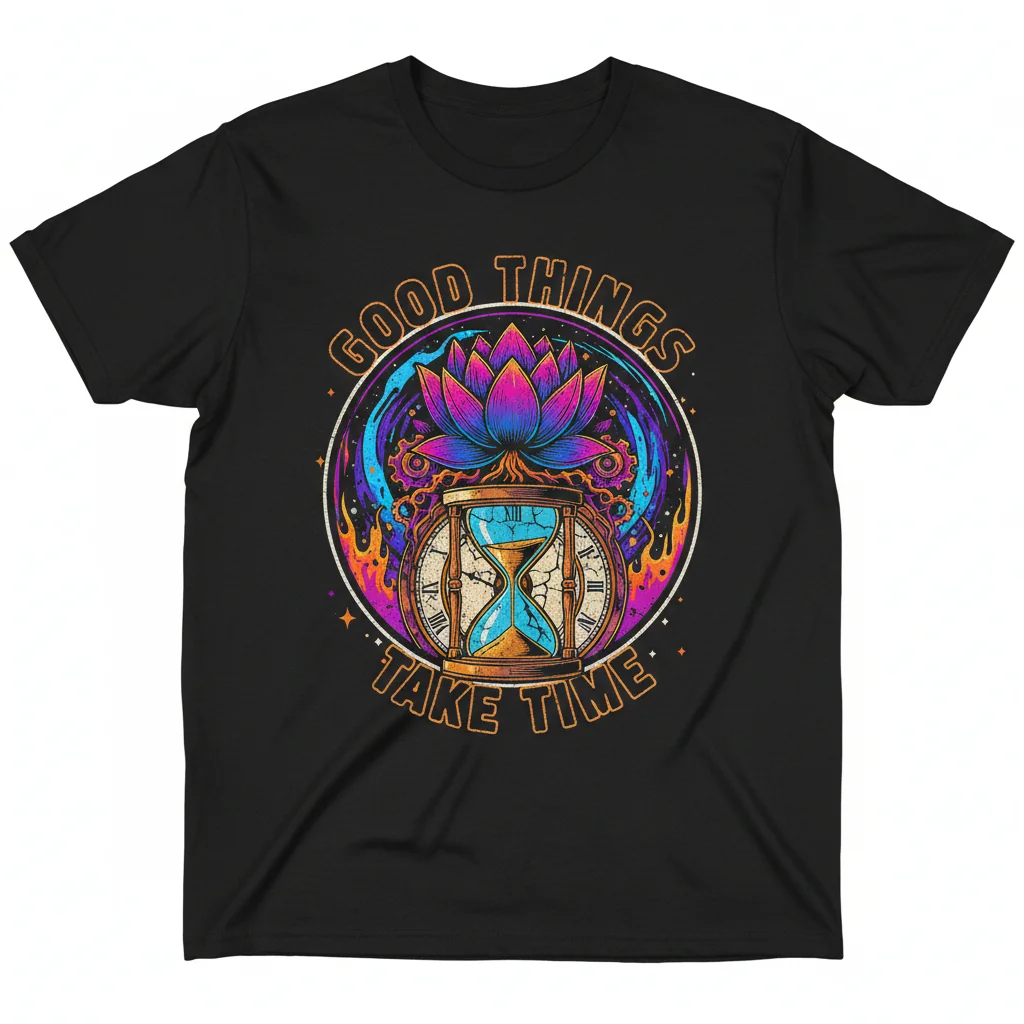 Durable "Good Things Take Time" Essential Tee – Fade-Resistant & Perfect Fit