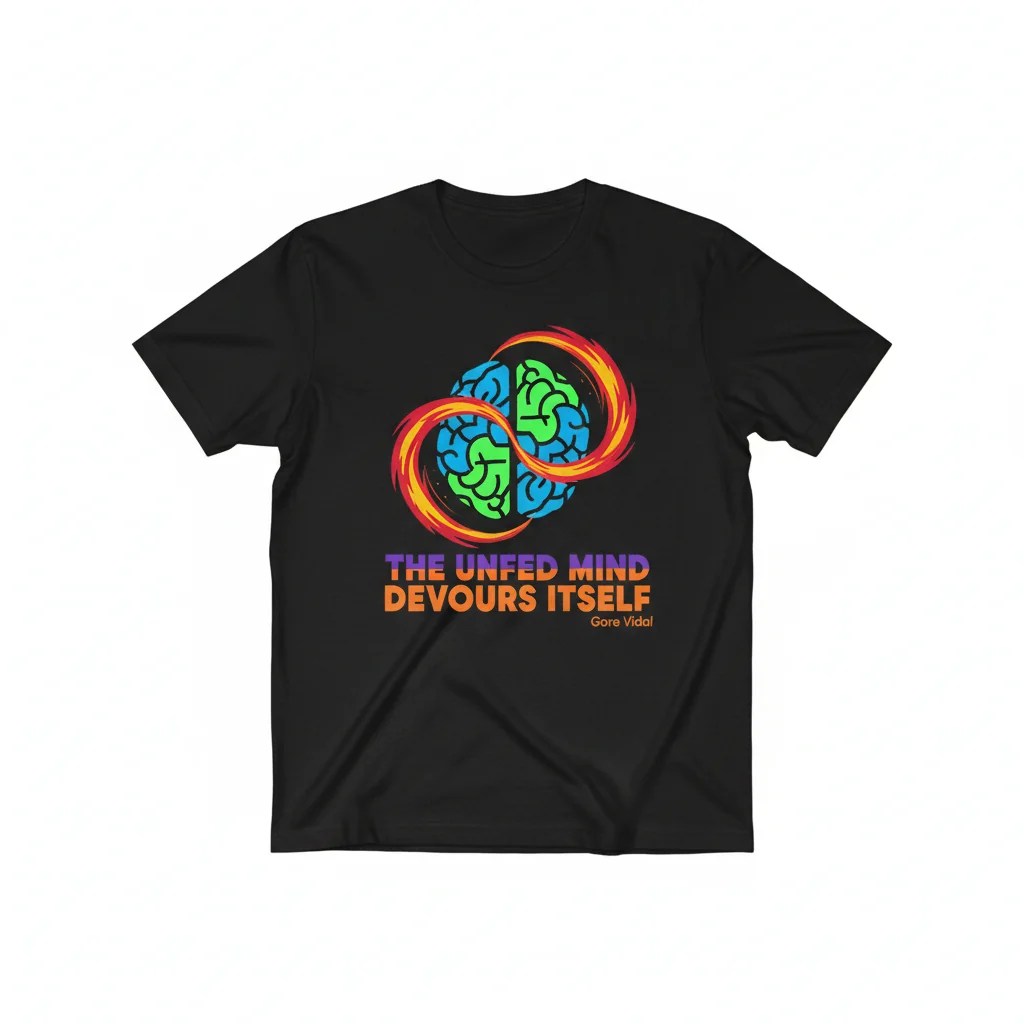 Gore Vidal Quote T-Shirt | "The Unfed Mind Devours Itself" | Literary Tee for Thinkers