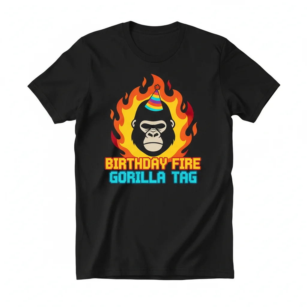 Gorilla Tag Birthday Fire Tee – Iconic Essential