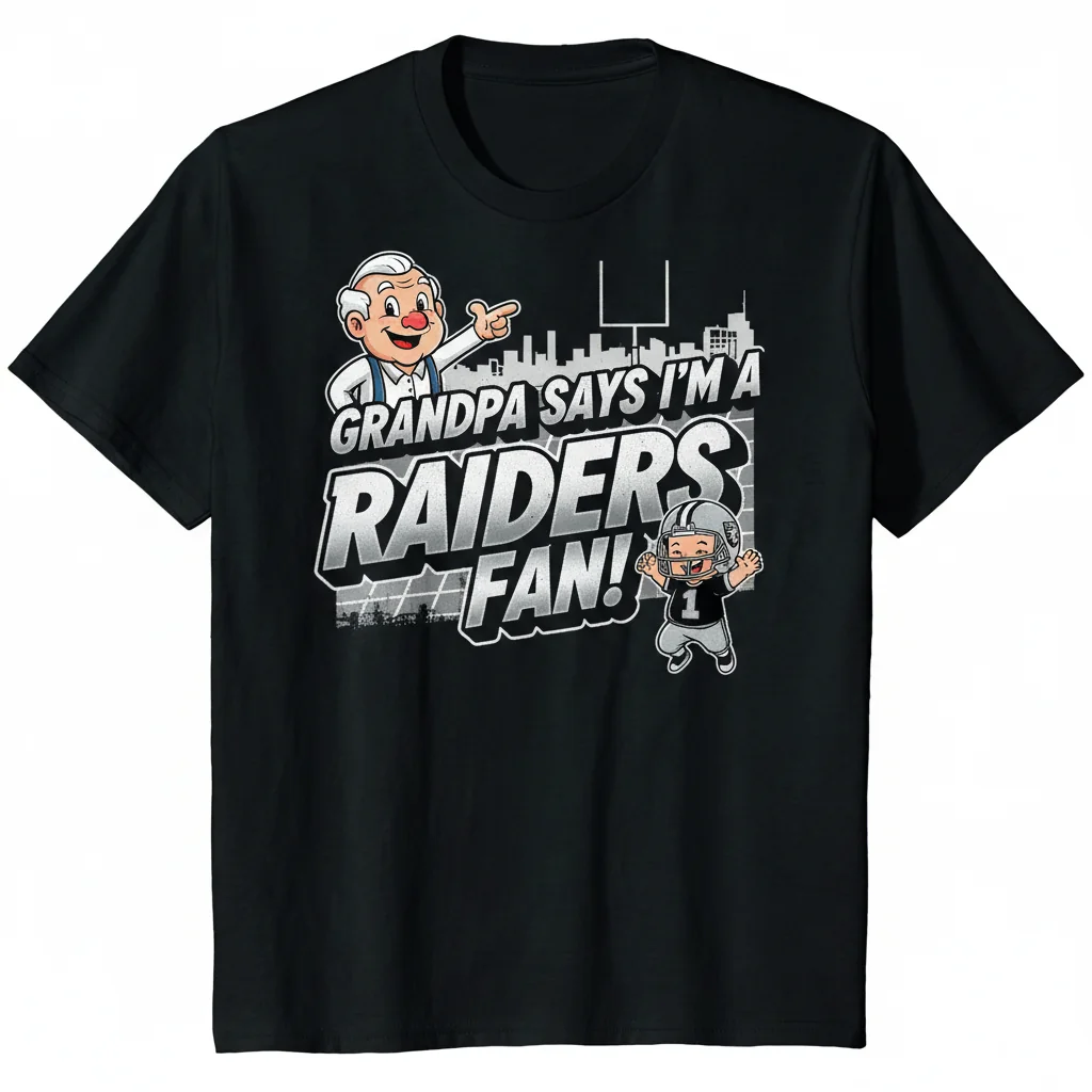 Grandpa Says I'm a Raiders Fan! Premium Essential T-Shirt – NFL Las Vegas Raiders Apparel
