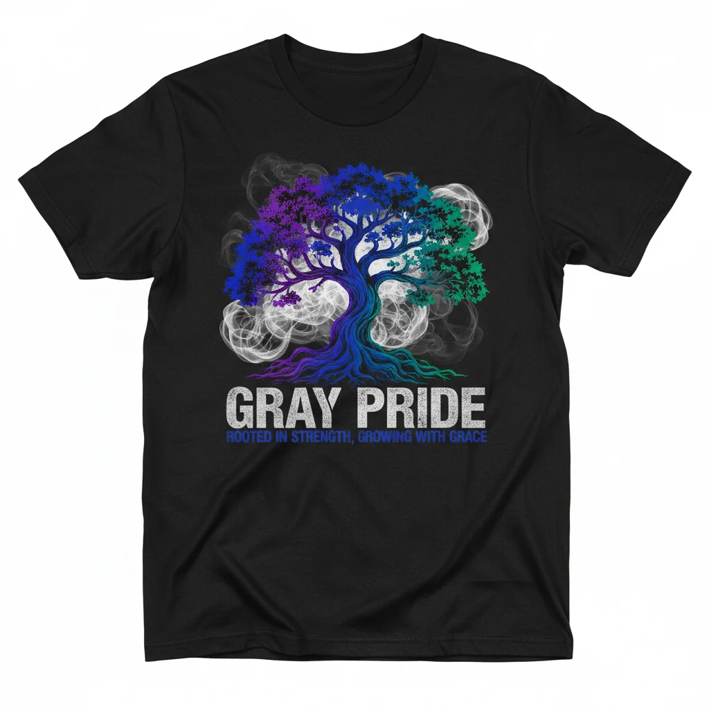 Camiseta Esencial Gray Pride - Algodón Suave, Ajuste Minorista