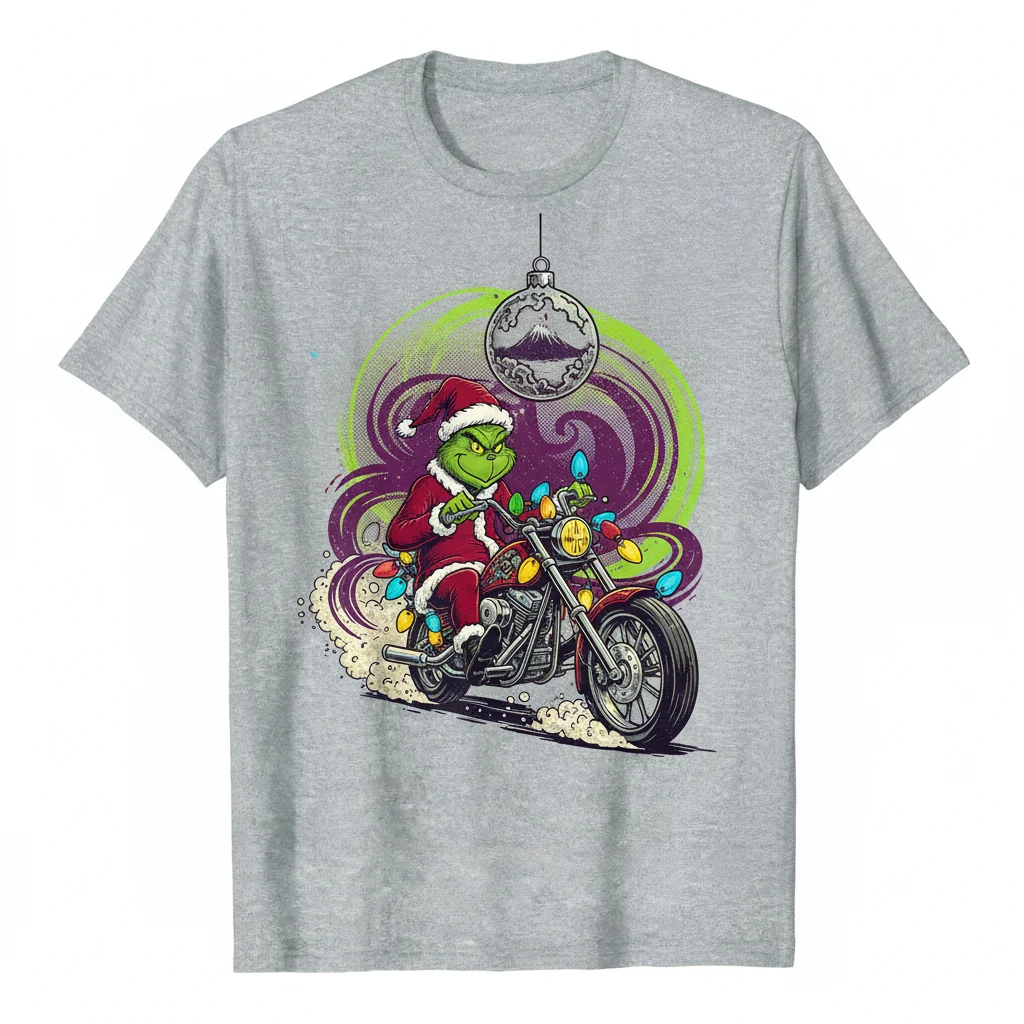 Durable Grinch Motorcycle Christmas Ornament - Fade-Resistant Holiday Decor