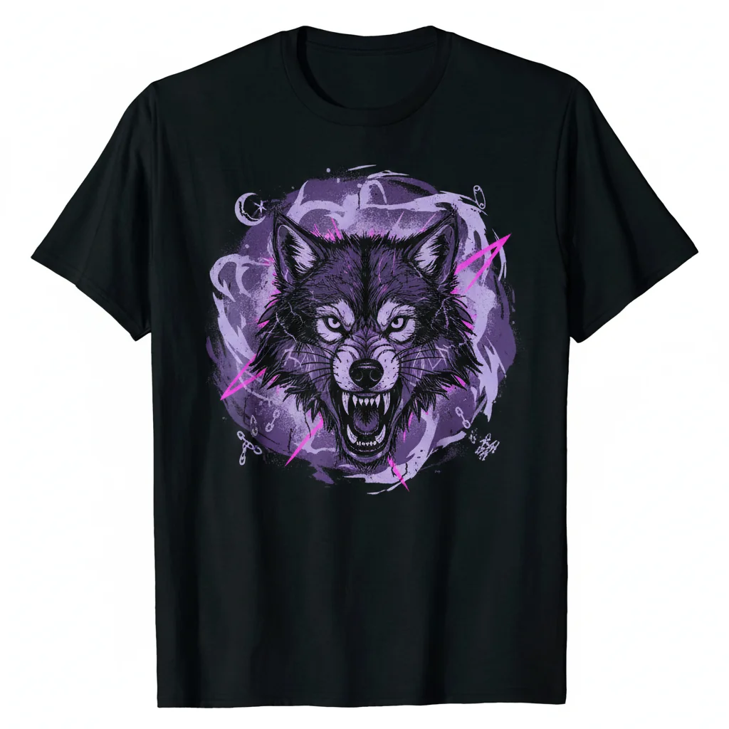 The 'Rebel Muse' Purple Essential Tee: Embrace Your Grunge Spirit