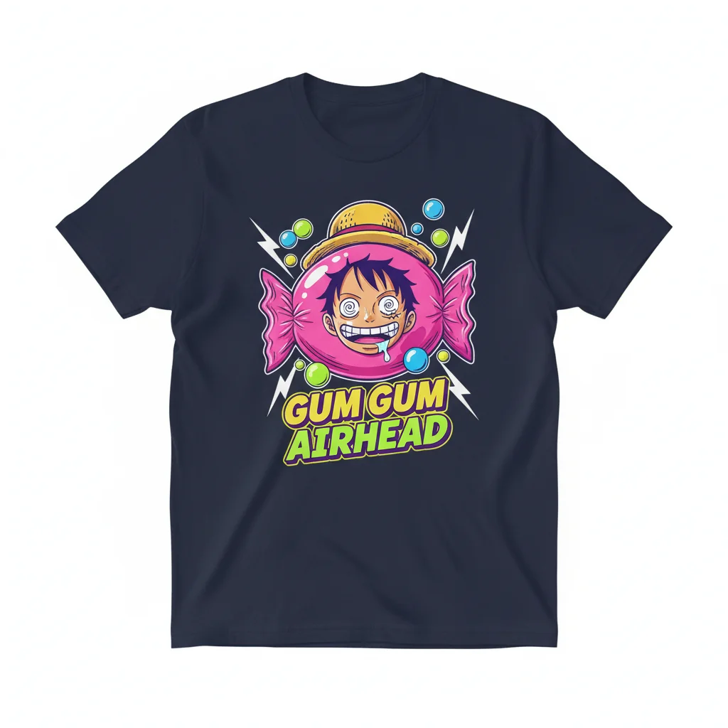 Funny Luffy 'Gum Gum Airhead' Essential T-Shirt - One Piece Fan Apparel