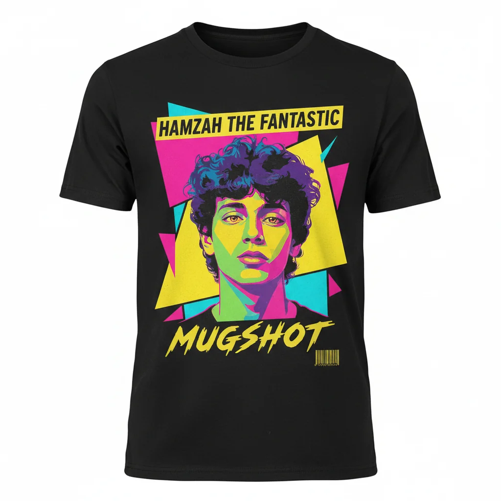 Hamzah The Fantastic Merch Mugshot Essential T-Shirt - Premium Cotton Tee