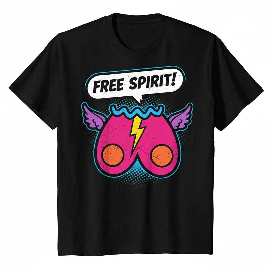 Cartoon Boobies Hanging Boobs Essential T-Shirt - Humorous Graphic Tee