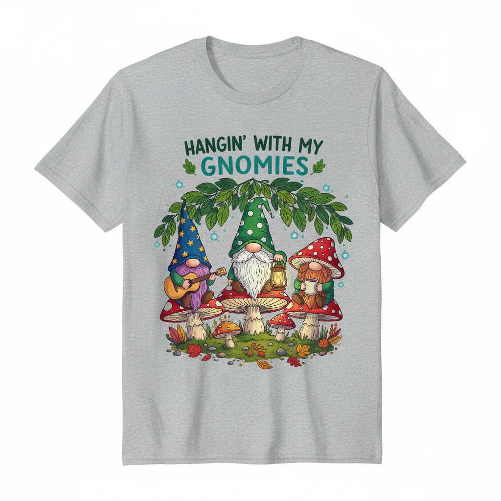 Hanging With My Gnomies T-Shirt - Funny Gnome & Garden Tee