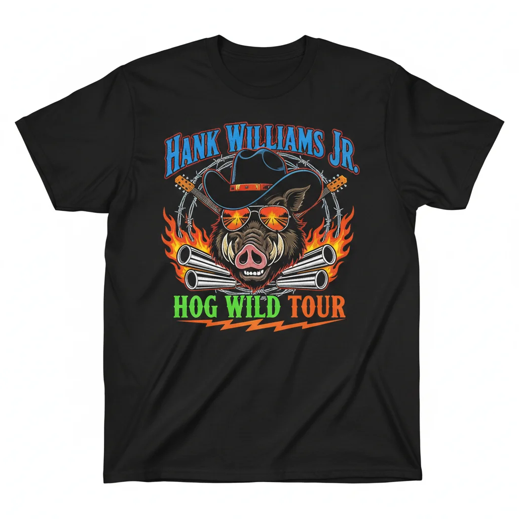 Hank Williams Jr Hog Wild Tour Shirt | Vintage Country Music Concert Tee