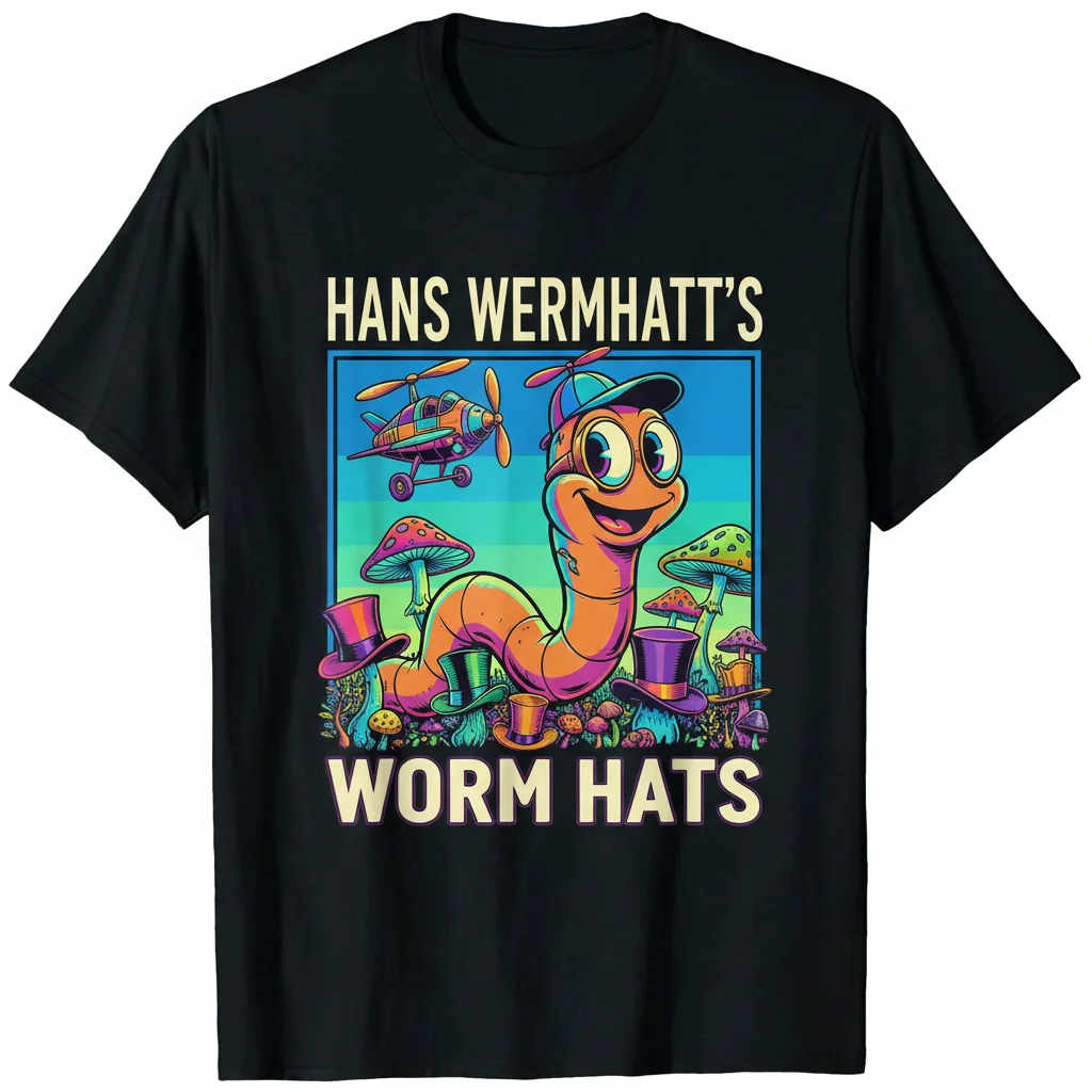 Embrace Whimsy: The Hans Wermhatt's Worm Hats Artistic Tee