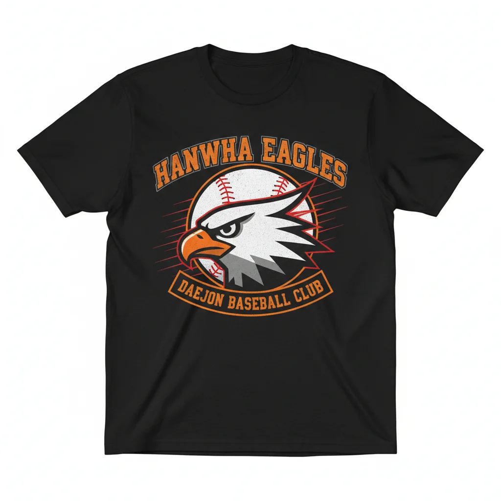 Hanwha Eagles KBO Baseball Logo T-Shirt