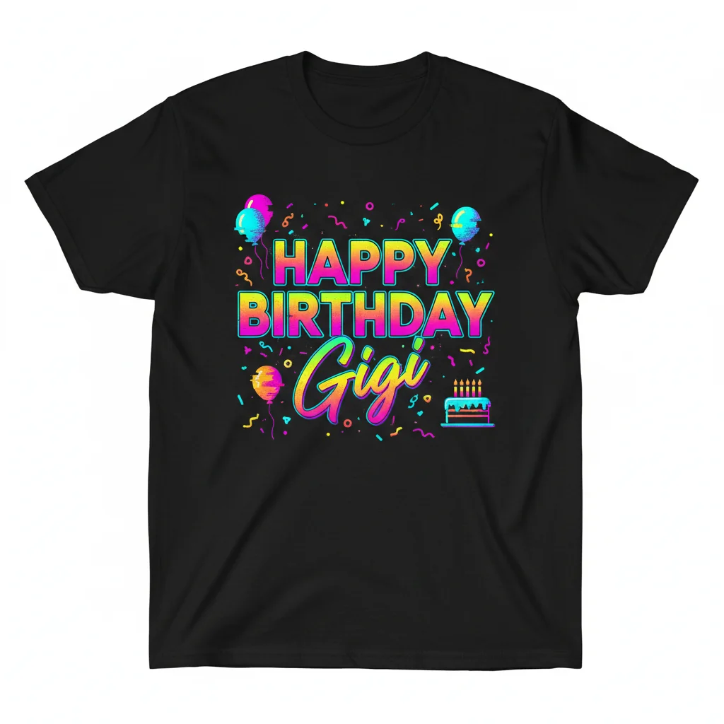 The "Happy Birthday Gigi" Art Tee | Celebrate in Comfort & Style