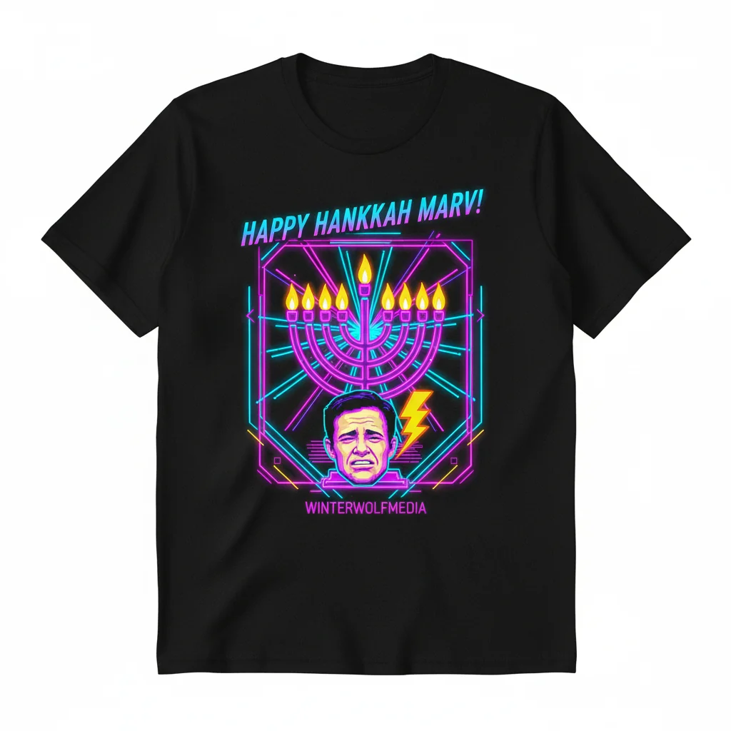 Happy Hanukkah Marv! Ultra-Durable & Fade-Resistant Essential T-Shirt