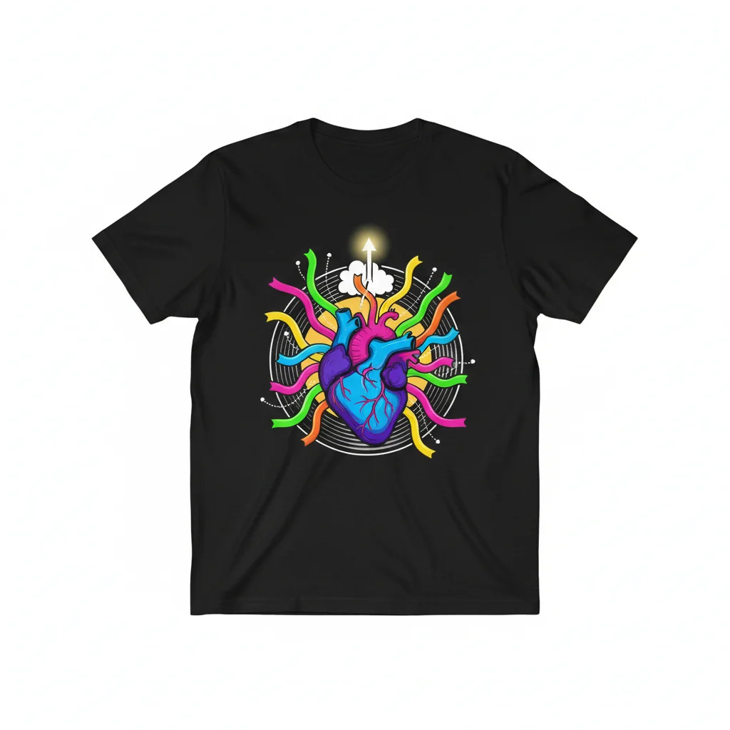 Heartstrings Mental Health Awareness Essential T-Shirt - 100% Cotton, Retail Fit Tee