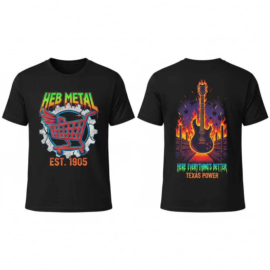 H-E-B "Here Everything's Better" Metal Art Tee