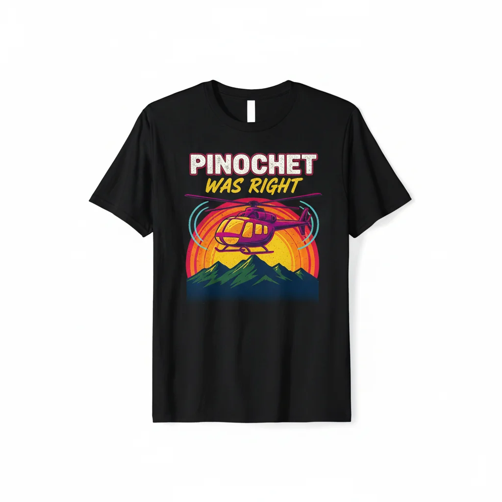 Vintage-Inspired "Helicopter Pinochet Was Right" Graphic Tee – Classic Fit