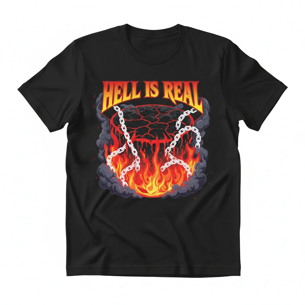 The "Hell Is Real" T-Shirt: Built to Last with Vibrant, Fade-Resistant Ink