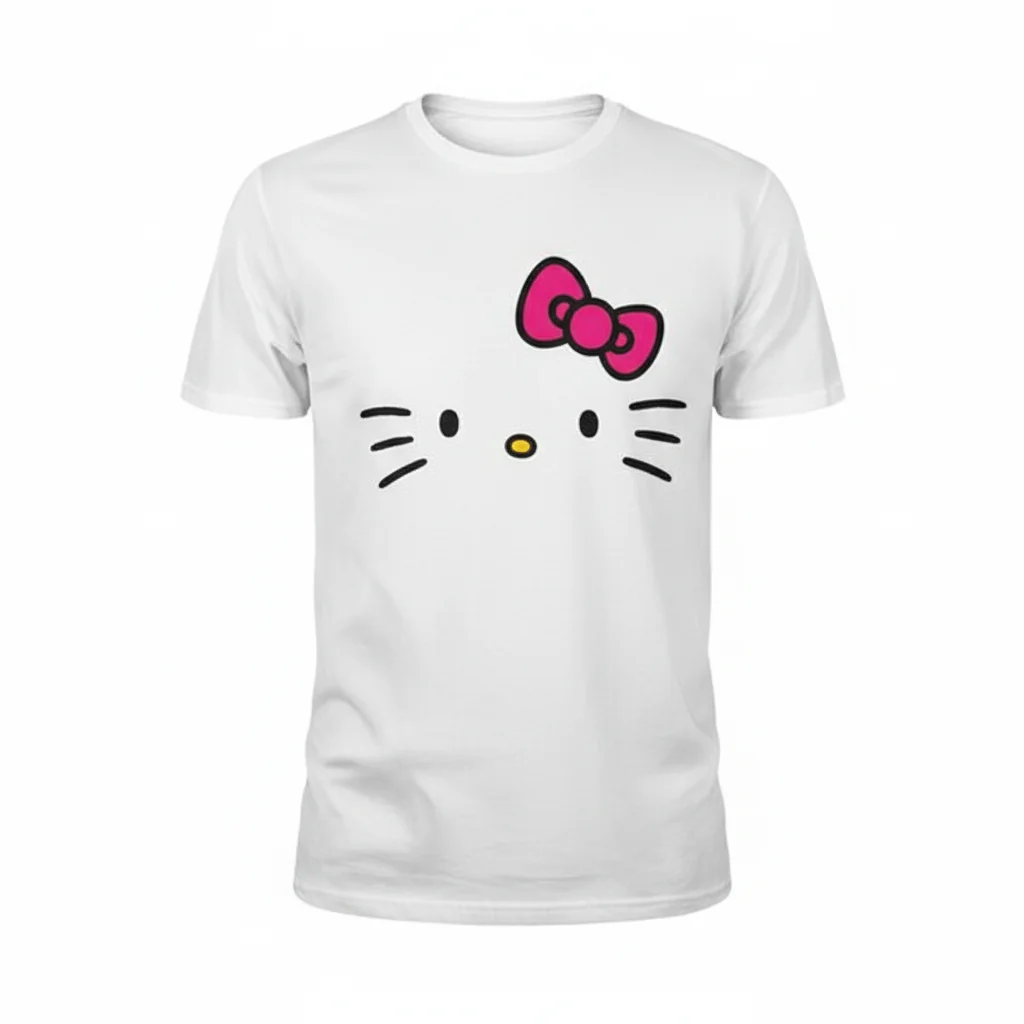 Embrace Joy: Hello Kitty Face (Pink Bow) Art Tee