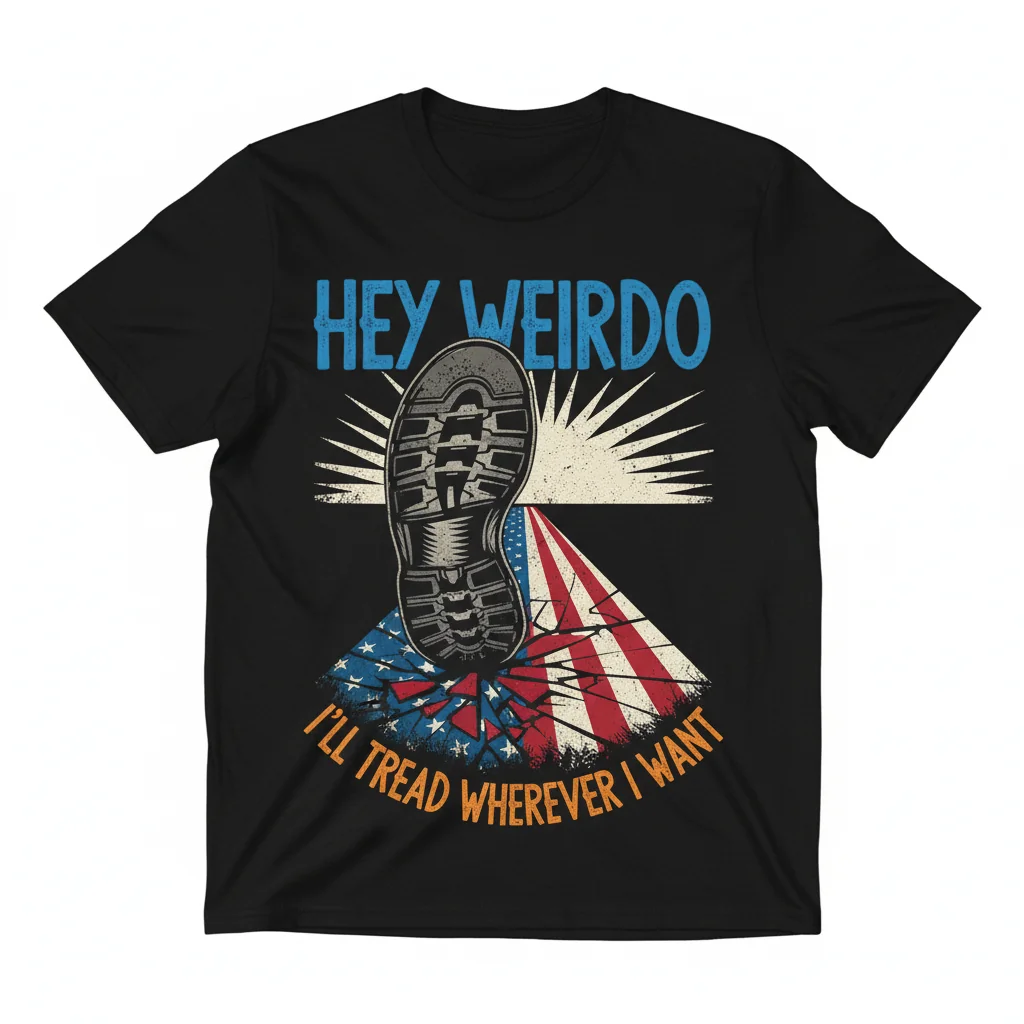 Hey Weirdo I'll Tread Wherever I Want Anti-Trump Graphic Tee