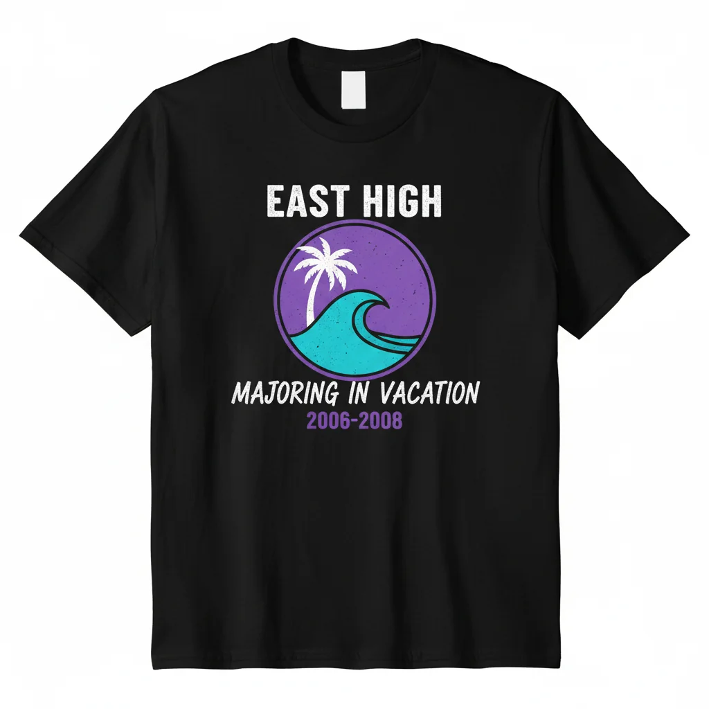 Camiseta Esencial Chad "I Majored in Vacation" de High School Musical: Durabilidad y Estilo Insuperables