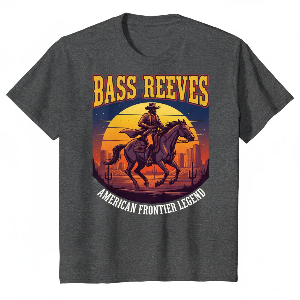 Premium Bass Reeves Black Cowboy Marshal Hero T-Shirt - Ultra Durable & Fade-Resistant
