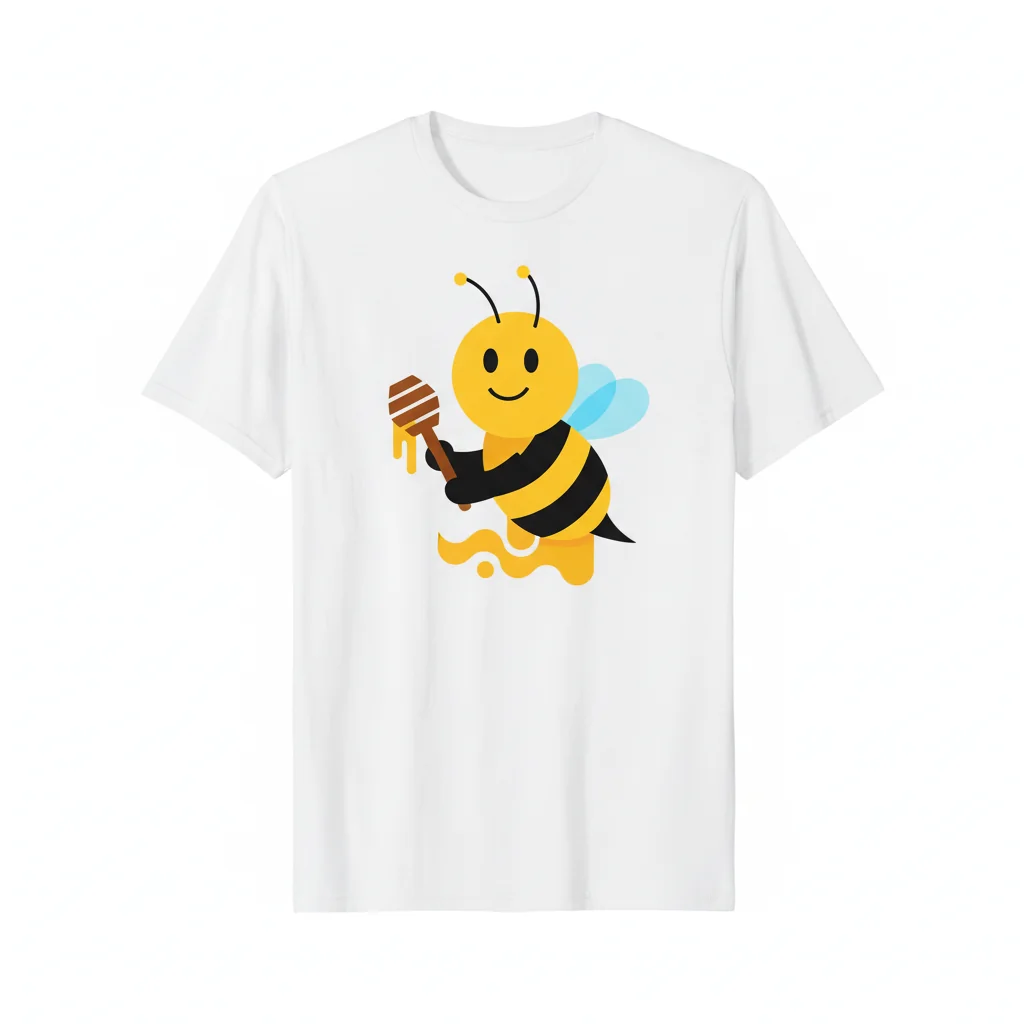 Buzz the Bee's Sweet Embrace: An Original Art Tribute Tee