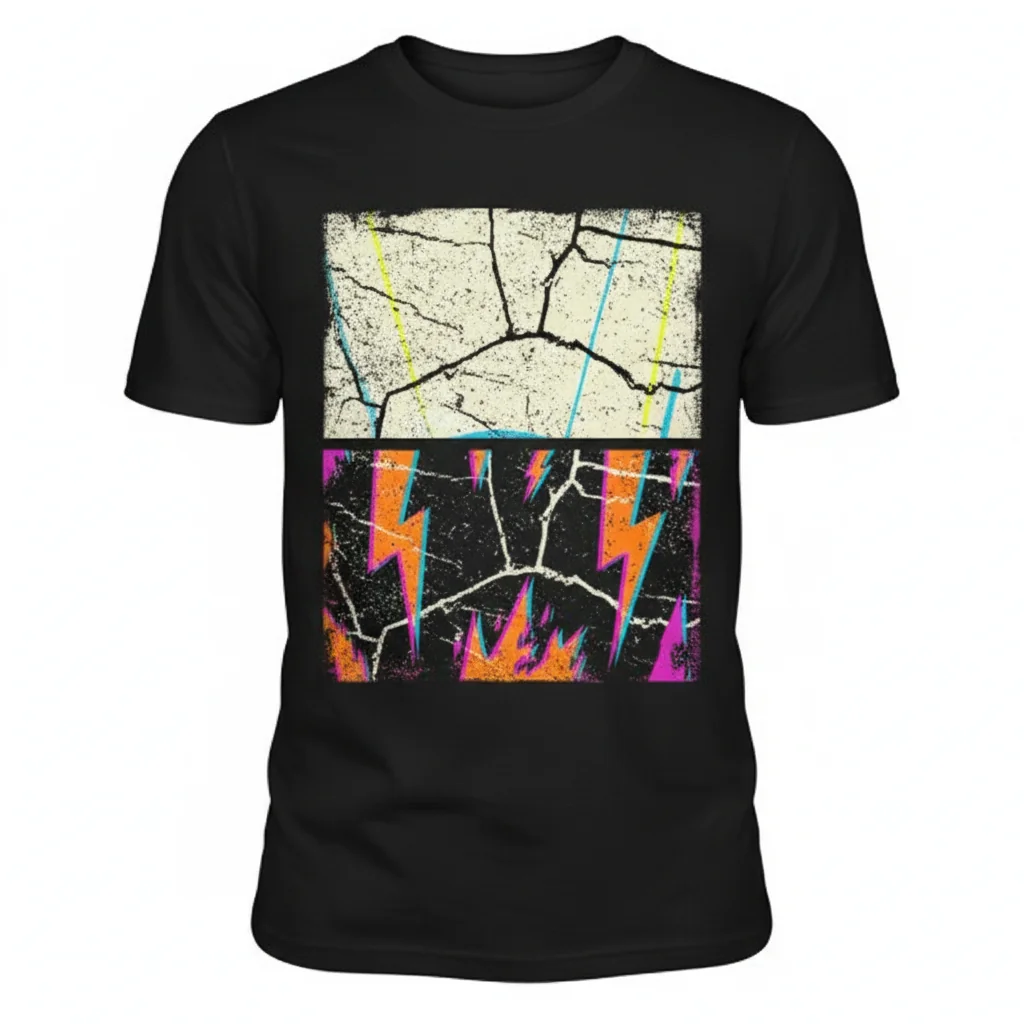 Camiseta Gráfica 'Horizontal Medio Blanco y Negro' – Algodón Peinado Anillado Premium