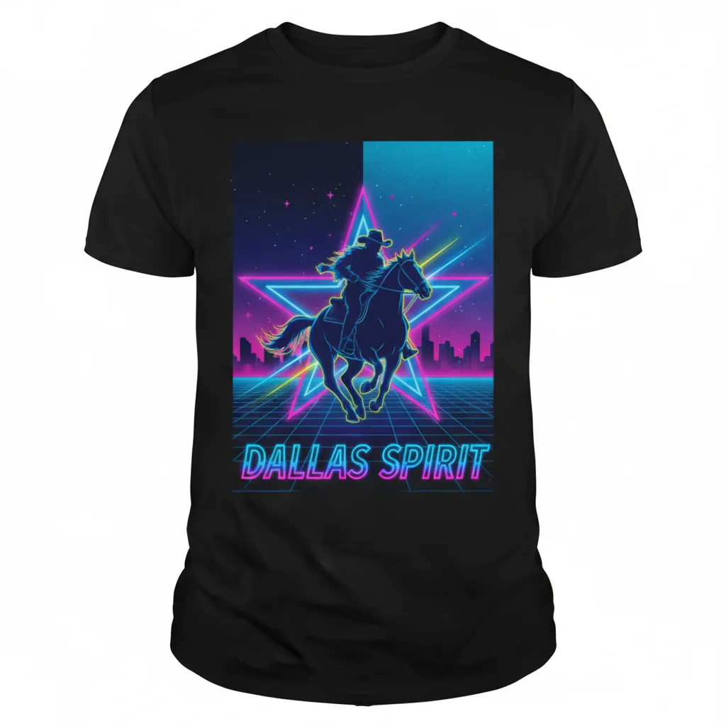 Dallas Cowboys Art Neon Star Blue Tee