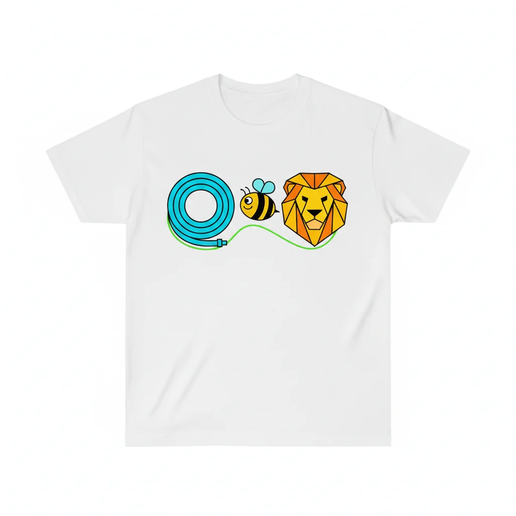 Durable & Vibrant "Hose Bee Lion Emoji" Essential T-Shirt – Fade-Resistant Comfort