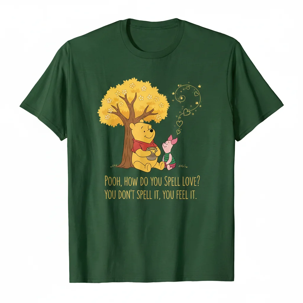 Winnie the Pooh "How Do You Spell Love?" Quote T-Shirt - Premium Cotton Tee