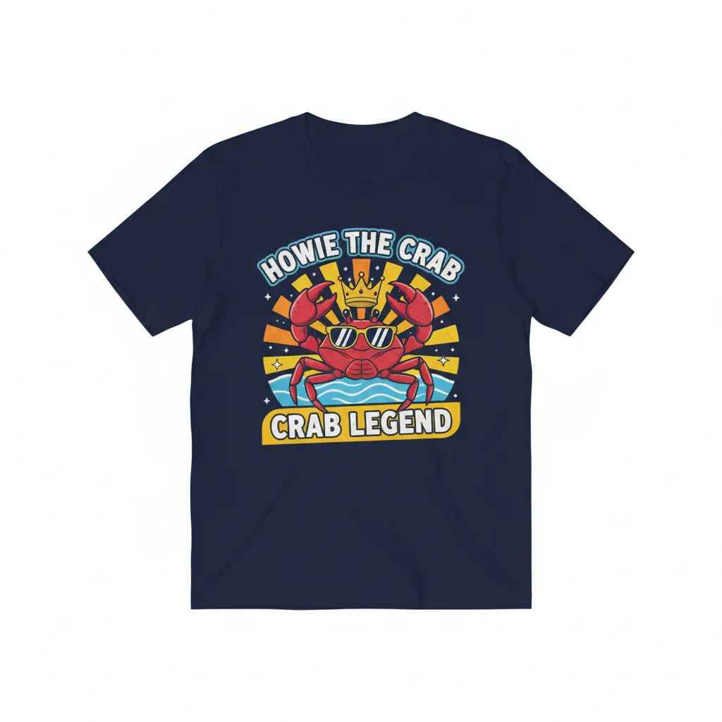 Embrace the Coastal Charm: Howie The Crab Artisan T-Shirt