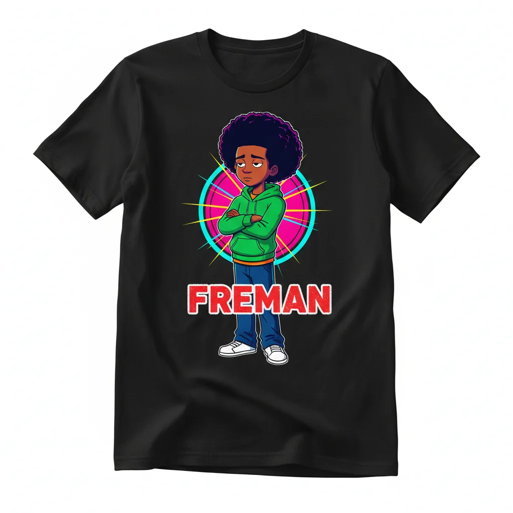Huey Freeman The Boondocks Men's Heavyweight T-Shirt - Black