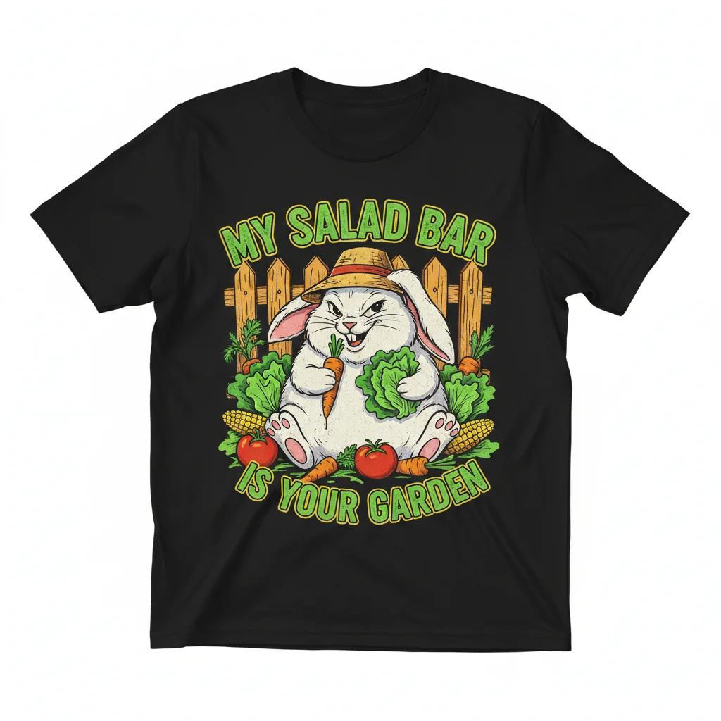Whimsical Garden Bandit: A Humorous Rabbit's Tale Essential T-Shirt