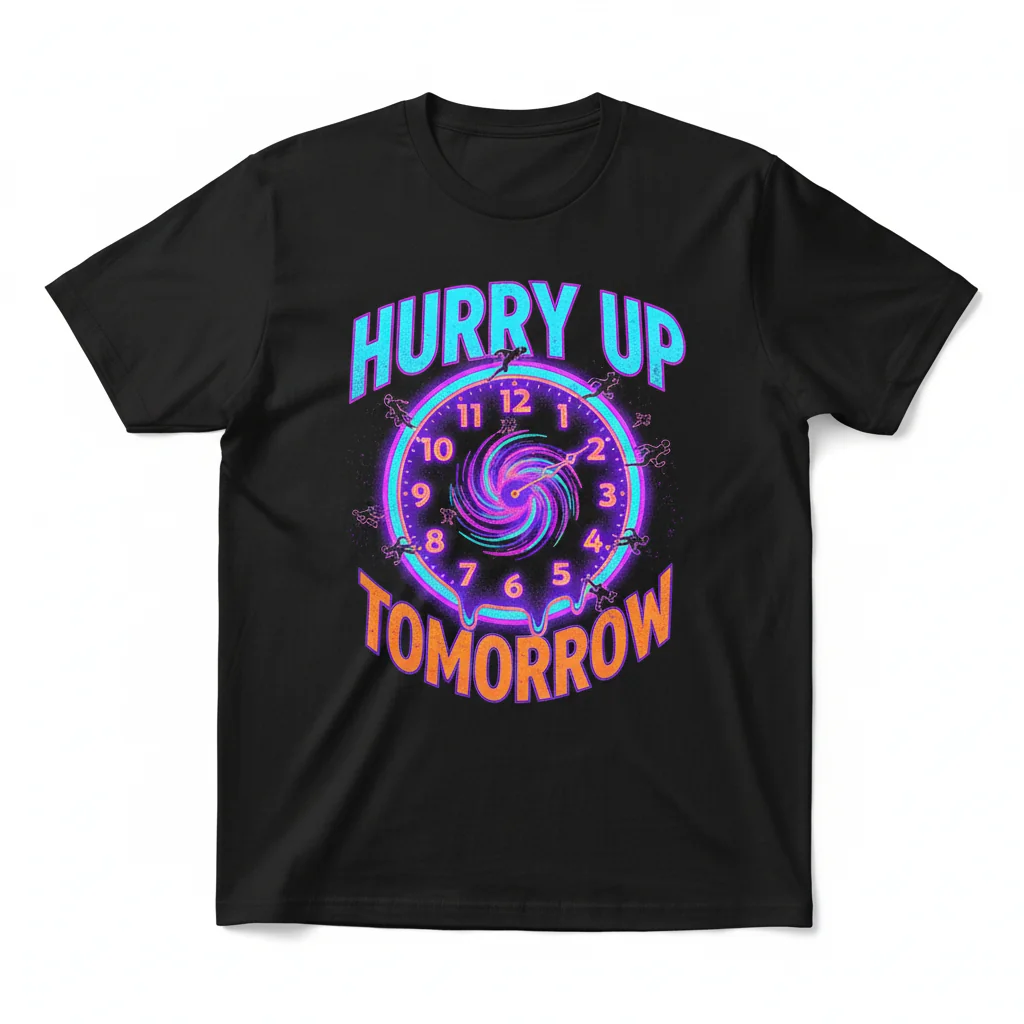 Premium 'Hurry Up Tomorrow' Vintage Graphic Tee - Soft Ring-Spun Cotton