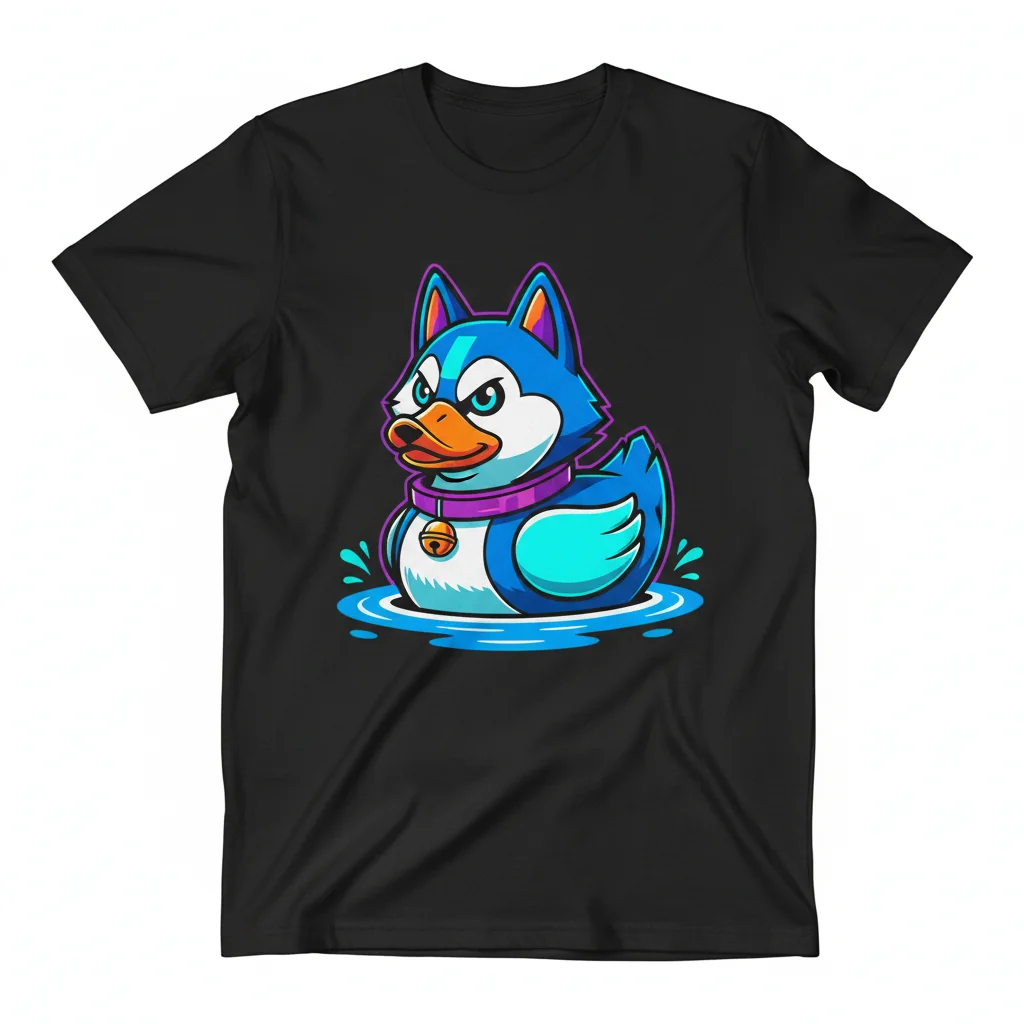 Husky Dog Rubber Duck Essential T-Shirt - Premium Cotton Graphic Tee