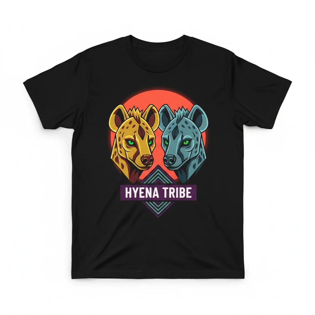 Embrace the Wild: Spotted & Striped Hyena Artistic Tee