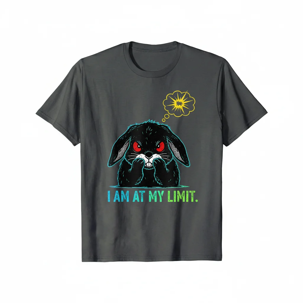 Durable & Vibrant "I Am At My Limit" Bunny Essential T-Shirt – Fade-Resistant Comfort