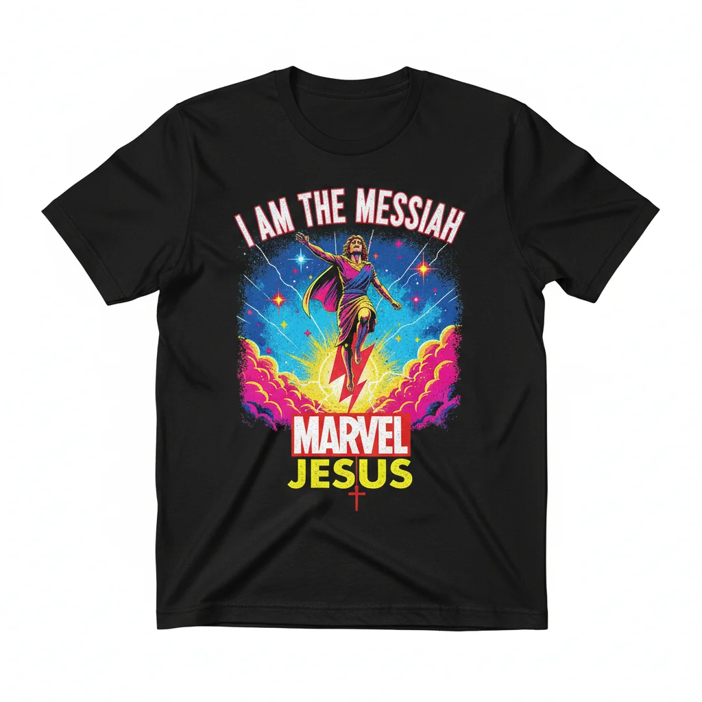 Camiseta Esencial "Soy el Mesías, Soy Marvel Jesús"