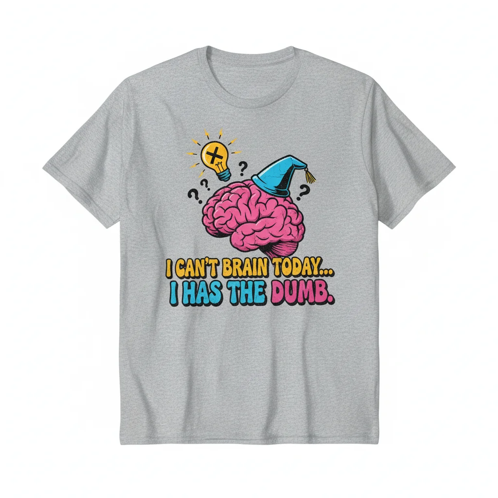 Camiseta Esencial "I CAN'T BRAIN TODAY... I HAS THE DUMB." – Durabilidad y Comodidad Garantizadas
