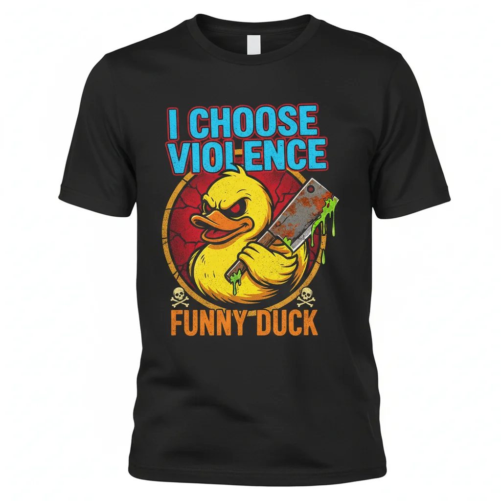 Duck of Delight: 'I Choose Violence' T-Shirt by Tobe Fonseca