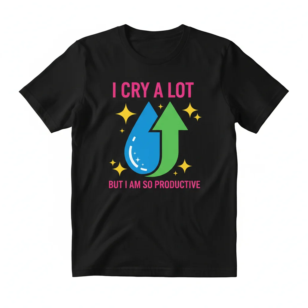 Essential "I Cry a Lot But I'm So Productive" T-Shirt - Unisex Comfort Tee