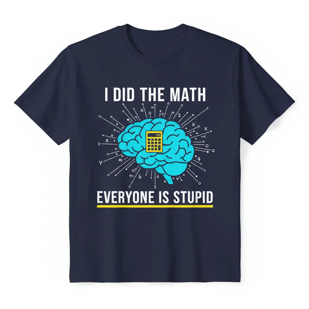 Funny Math Sarcasm T-Shirt - 'Everyone Is Stupid'