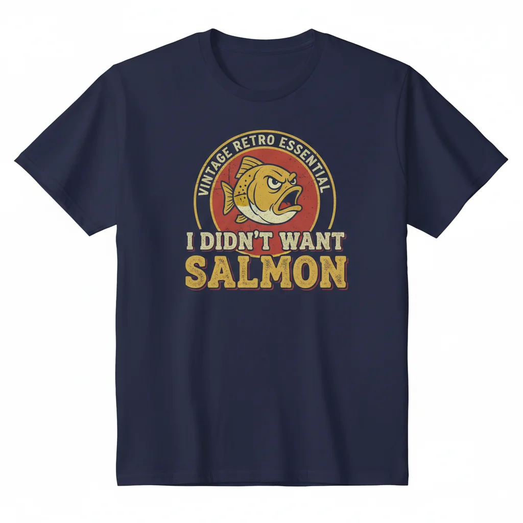 Funny Foodie I Didn't Want Salmon Vintage Retro Essential T-Shirt - Premium Cotton Tee